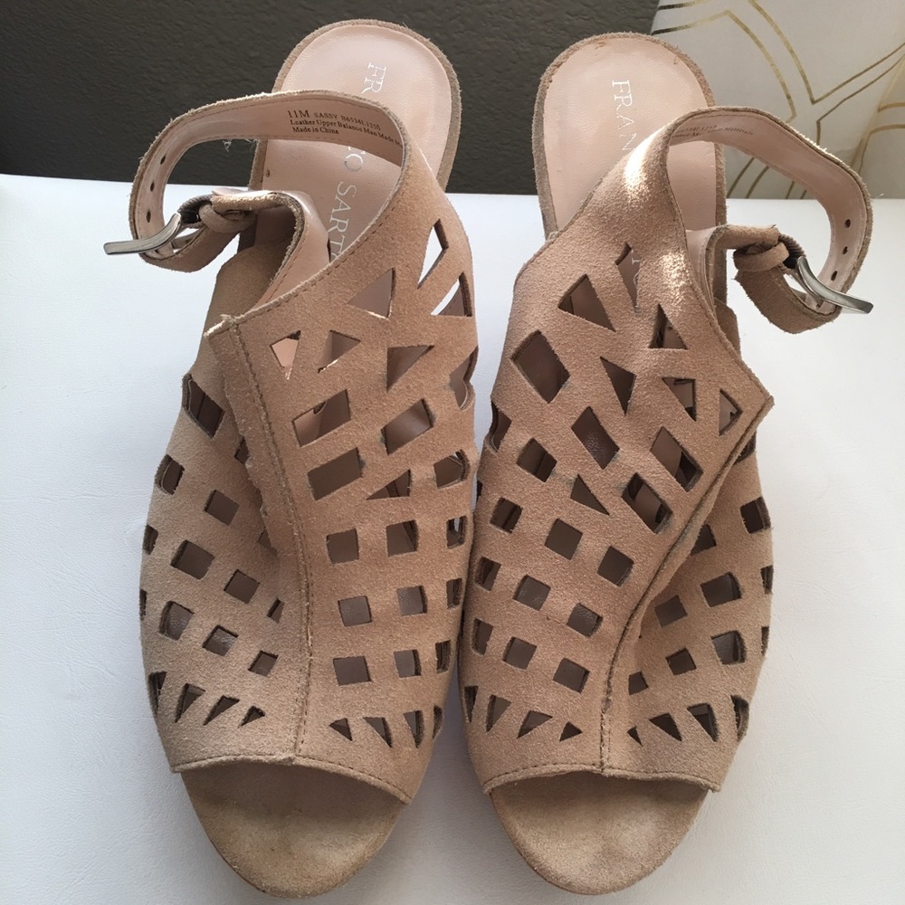 Franco Sarto suede wedges size 11